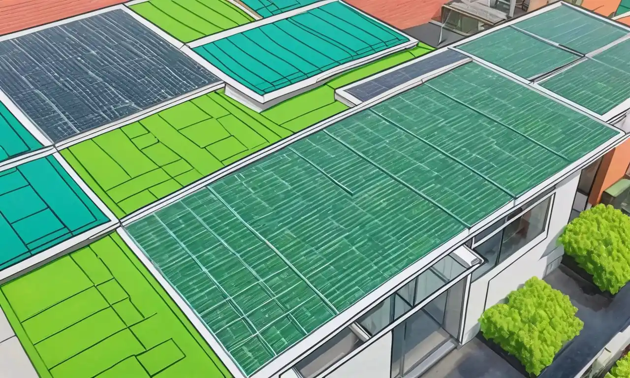 Paneles solares impresos 3D, azulejos verdes, bloques de construcción de bambú