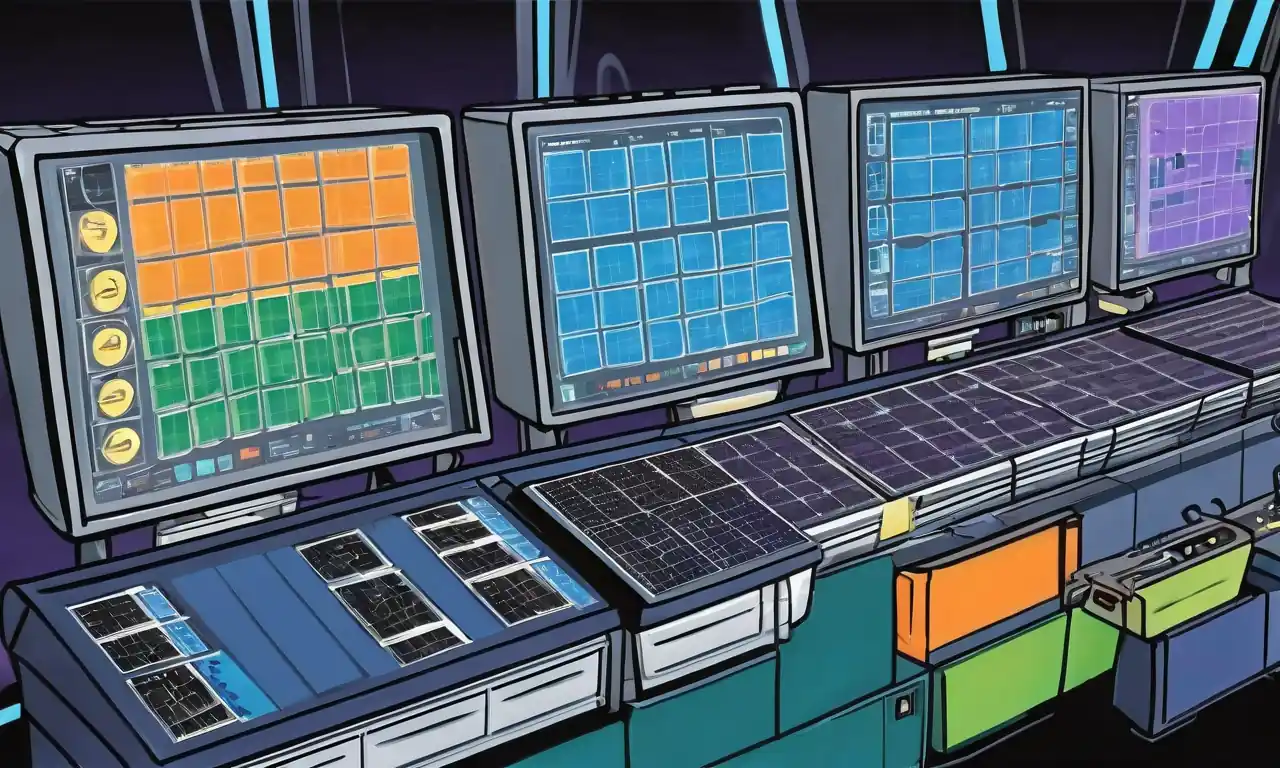 Paneles solares, inversores, análisis de datos, panel digital, energía renovable