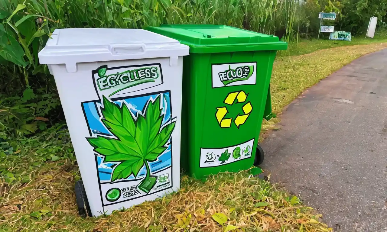 Bolsas de café sostenibles, embalaje ecológico, paisaje forestal verde