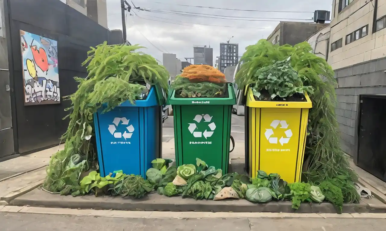 contenedores reciclables, fuentes de energía sostenibles, embalaje ecológico