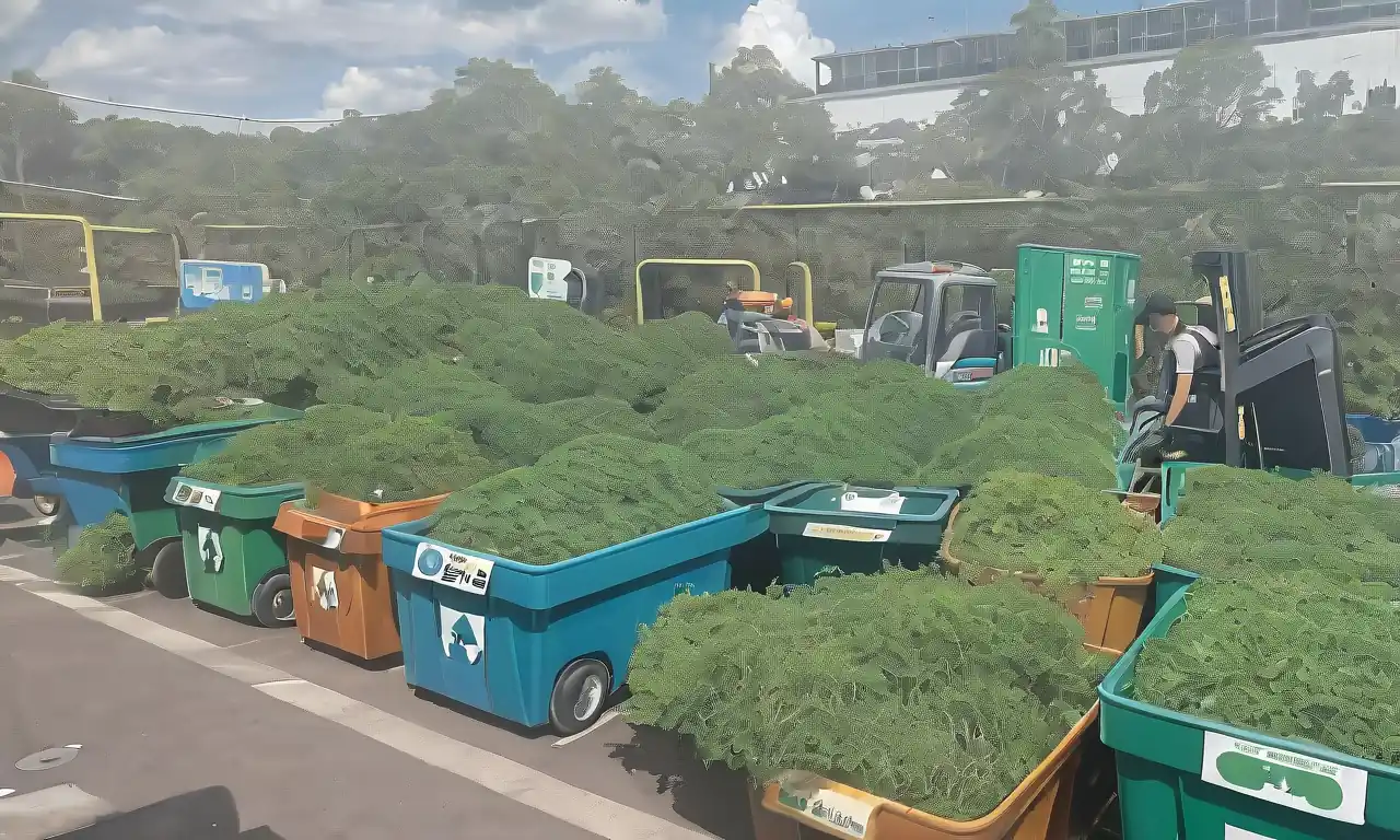 Reciclaje de contenedores, plantas de clasificación de residuos, maquinaria industrial, globo terrestre