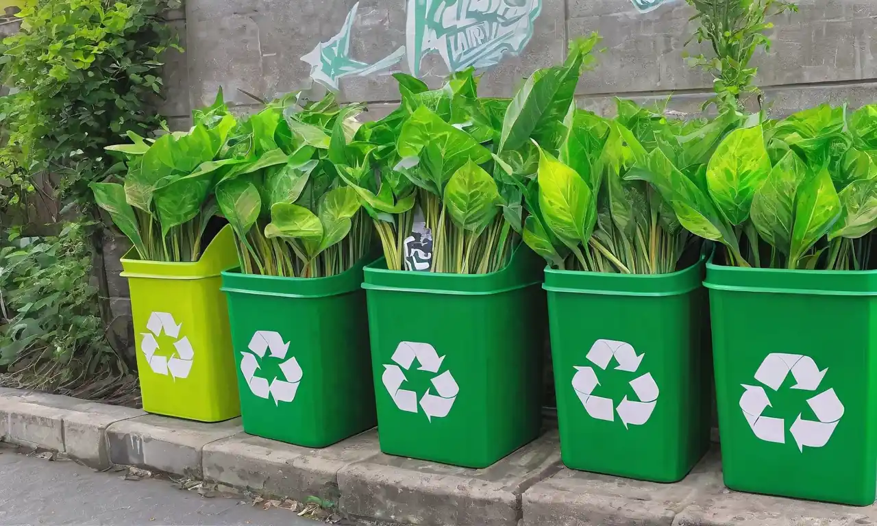 libros sobre desarrollo sostenible, símbolo de reciclaje, hojas verdes, paneles solares