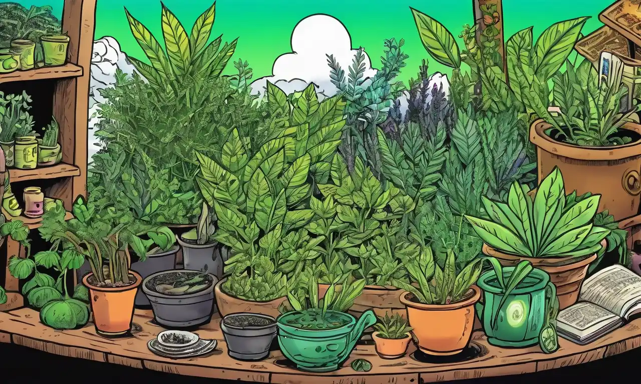 Hojas tropicales, ilustraciones botánicas, plantas endémicas, remedios herbales y salud natural