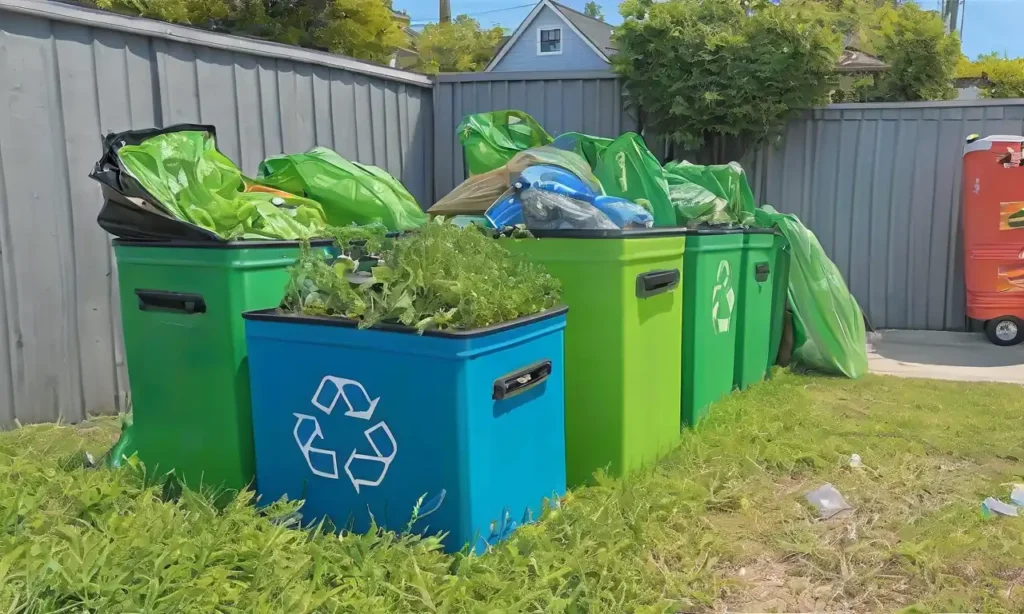 Papelera de reciclaje verde