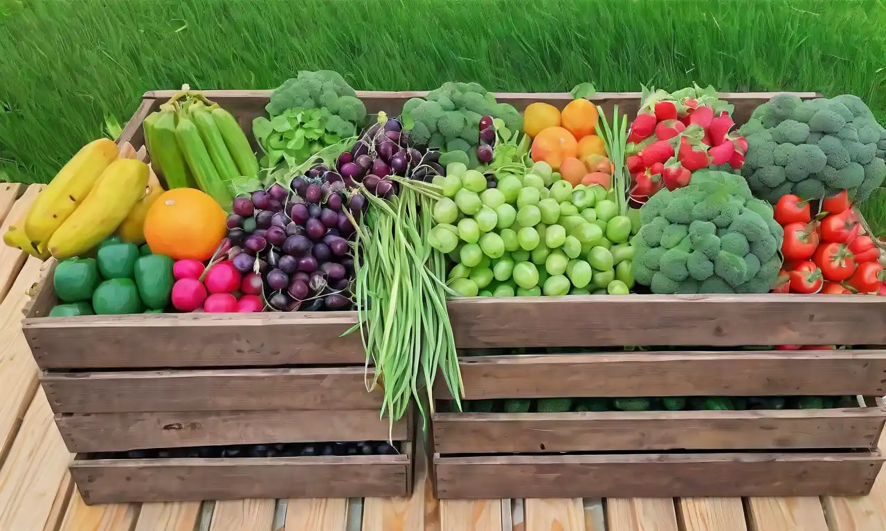 Viñas, cestas, textiles coloridos y fruta madura en un paisaje rústico