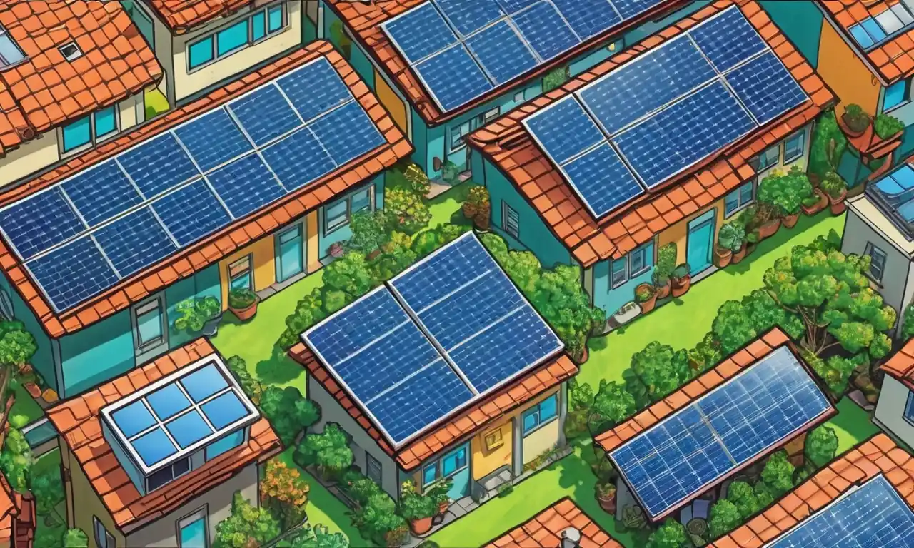 Paneles solares integrados sobre fachadas de construcción en zonas urbanas con espacio limitado