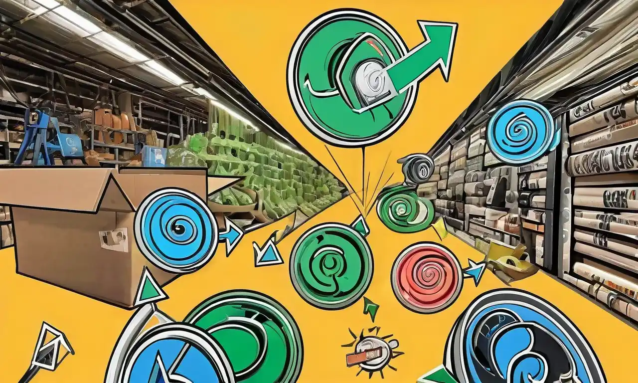 Escáneres de código de barras, diagramas de cadena de suministro, seguimiento de inventarios digitales